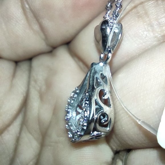 SEE VIDEO *TWINKLING* Sterling Silver CZ necklace - Picture 4 of 6